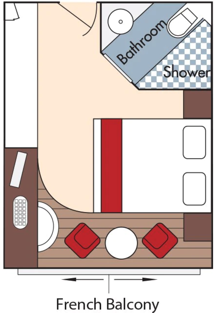Category B Stateroom floor Plan