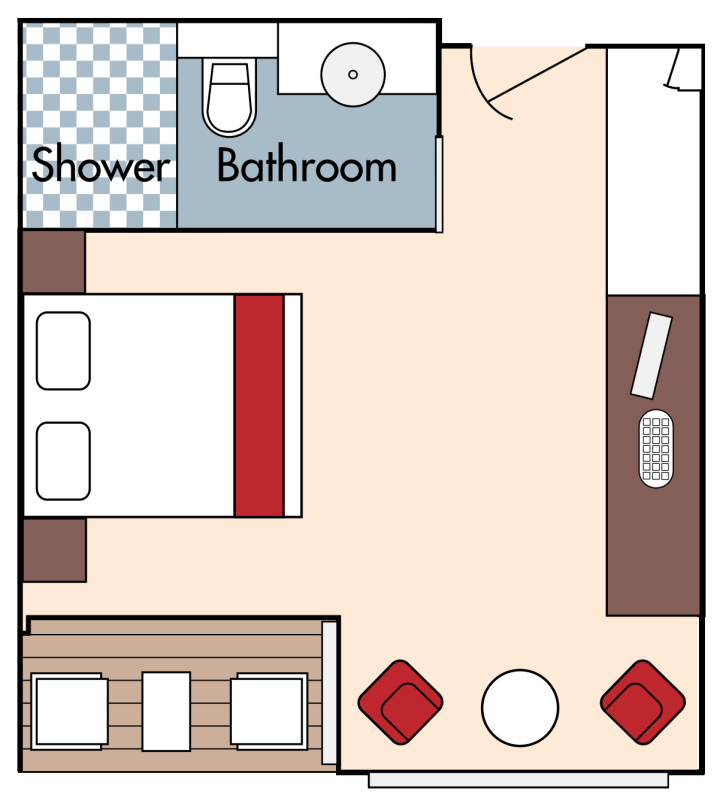 Category AA Stateroom floor Plan