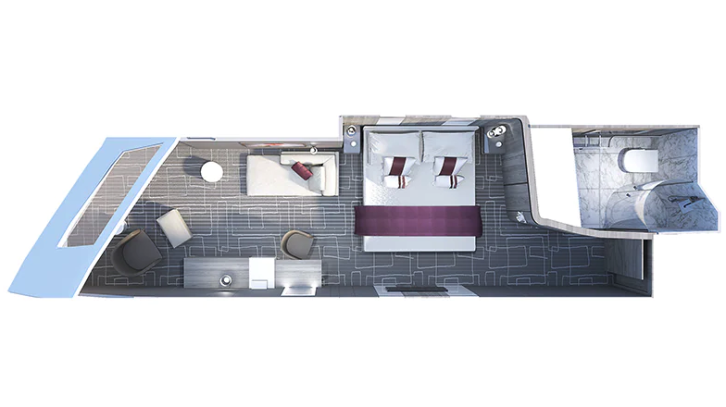 Prime Ocean View Stateroom floor Plan