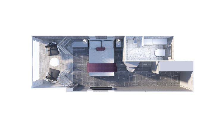 Edge Single Stateroom with Infinite Veranda floor Plan
