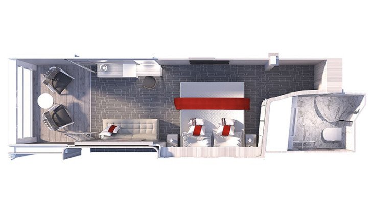 Deluxe Balcony Stateroom Guarantee floor Plan