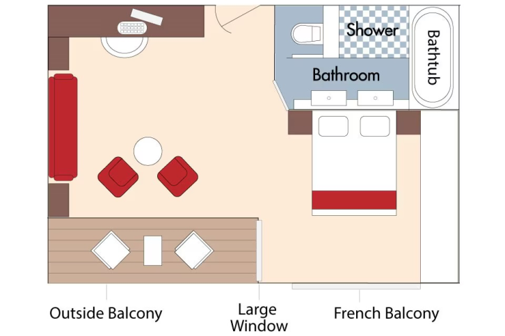Category BB Stateroom floor Plan