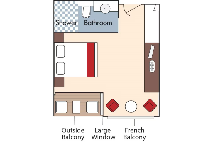 Category CA Stateroom floor Plan