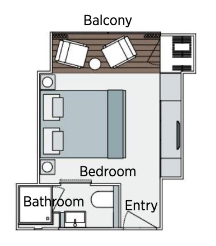 Upper Decks Balcony Stateroom floor Plan