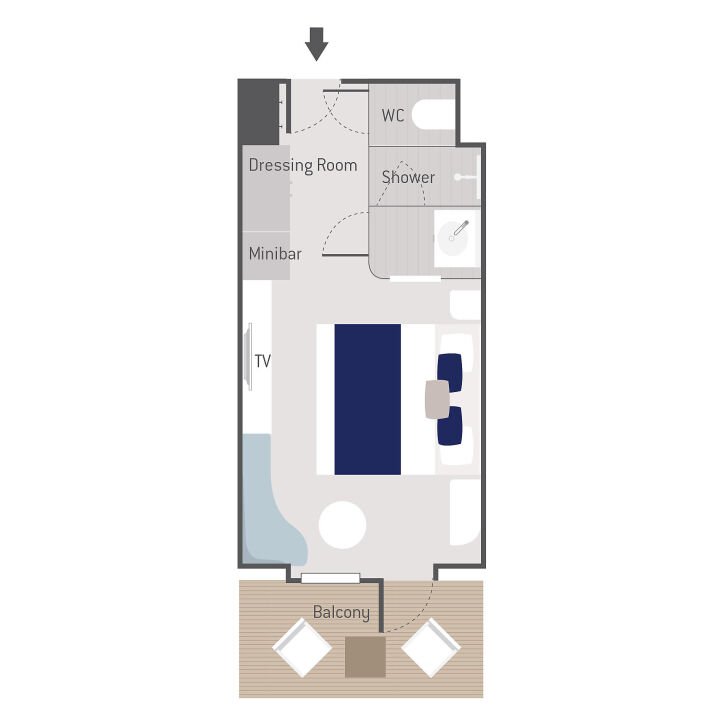 Lower Decks Balcony Stateroom floor Plan
