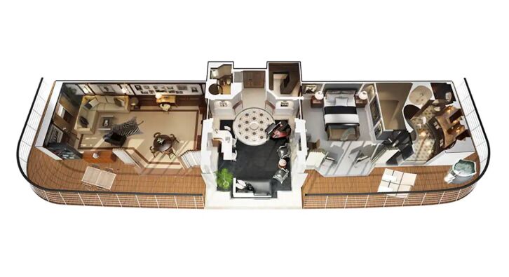 Owner's Suite floor plan on Oceania Riviera