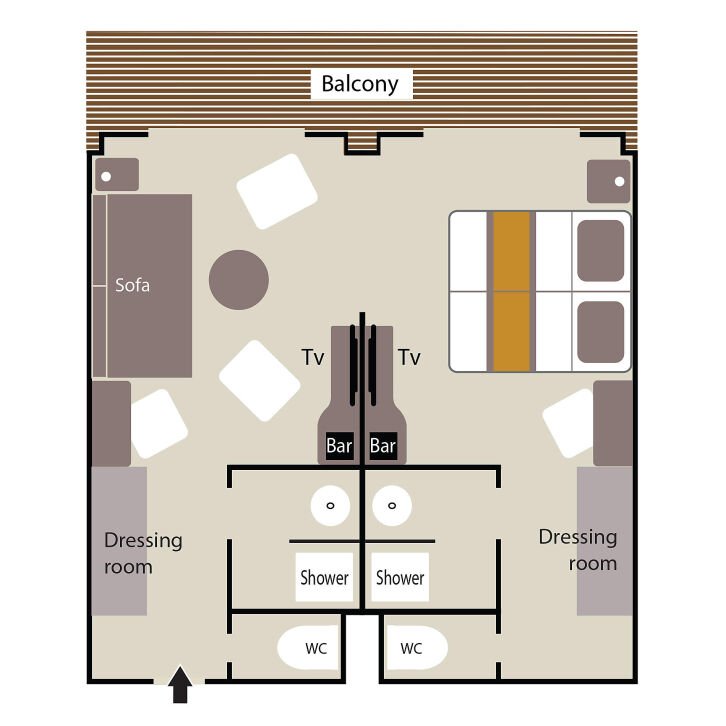 Prestige Suite floor plan on L'Austral