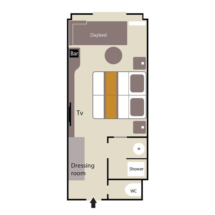 Window or Porthole Stateroom floor plan on L'Austral