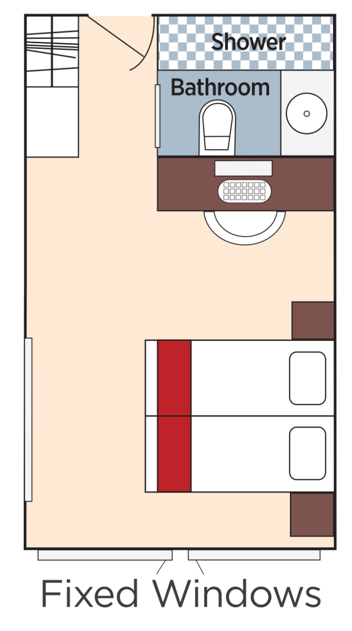 Category E Staterooms floor plan on AmaRudi